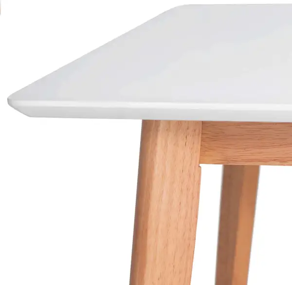 Mesa de comedor roble y lacado blanco Marei