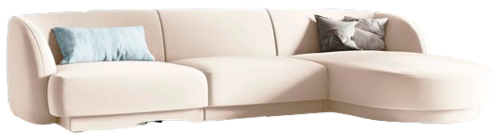 Sofá con chaise longue terciopelo Miley