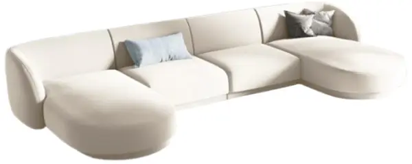 Sofá de cuatro piezas doble chaise longue terciopelo miley