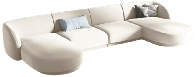 Sofá de cuatro piezas doble chaise longue terciopelo miley