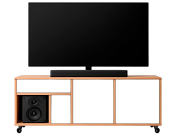 Mesa de televisión 3 puertas 1 cajón con ruedas Osaka
