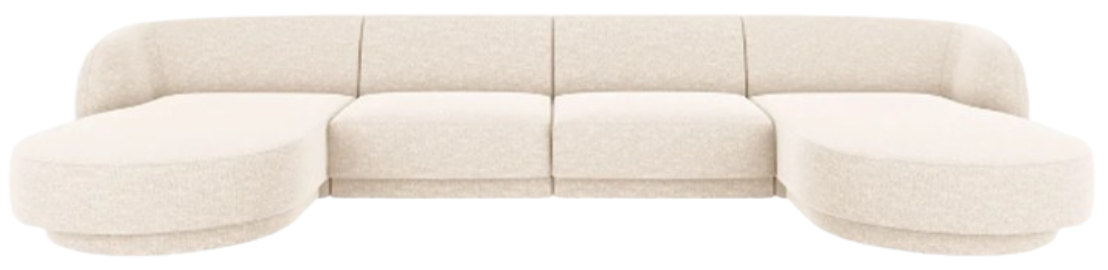 Sofá de cuatro piezas doble chaise longue chenilla miley