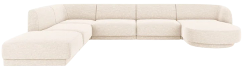 Sofá de cinco plazas doble chaise longue chenilla miley