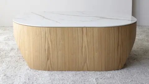 Mesa de centro natural blanco Nora 