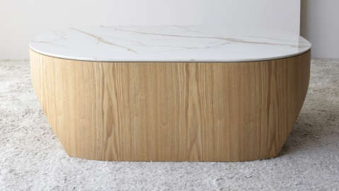 Mesa de centro natural blanco Nora 