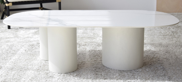 Mesa de centro blanco y gris Norte