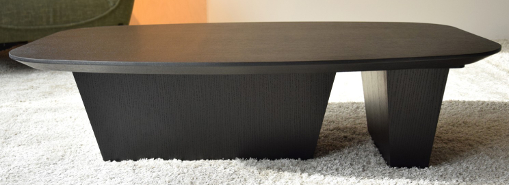 Mesa de centro madera de roble color negro mate 