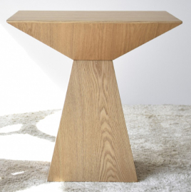 Mesa auxiliar cuadrada madera de fresno natural 