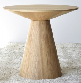 Mesa auxiliar redonda madera de fresno natural 