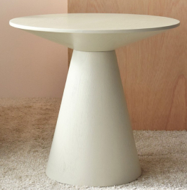 Mesa auxiliar redonda madera de fresno blanco roto