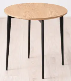 Mesa auxiliar redonda madera de fresno natural