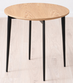 Mesa auxiliar redonda madera de fresno natural
