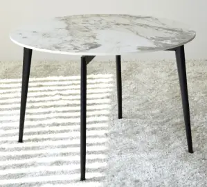 Mesa auxiliar de piedra sinterizada y metal