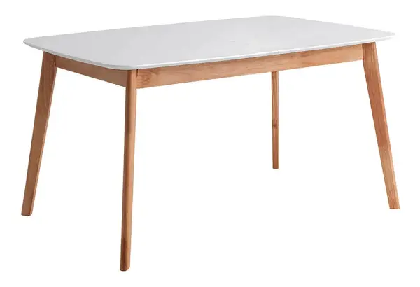 Mesa de comedor extensible roble y lacado blanco Kenna