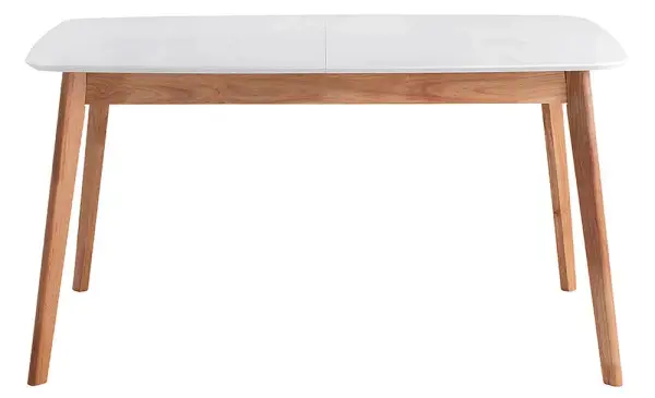 Mesa de comedor extensible roble y lacado blanco Kenna