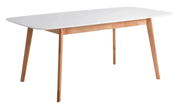 Mesa de comedor extensible roble y lacado blanco Kenna