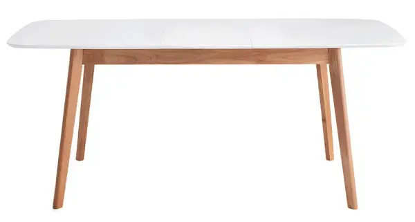 Mesa de comedor extensible roble y lacado blanco Kenna