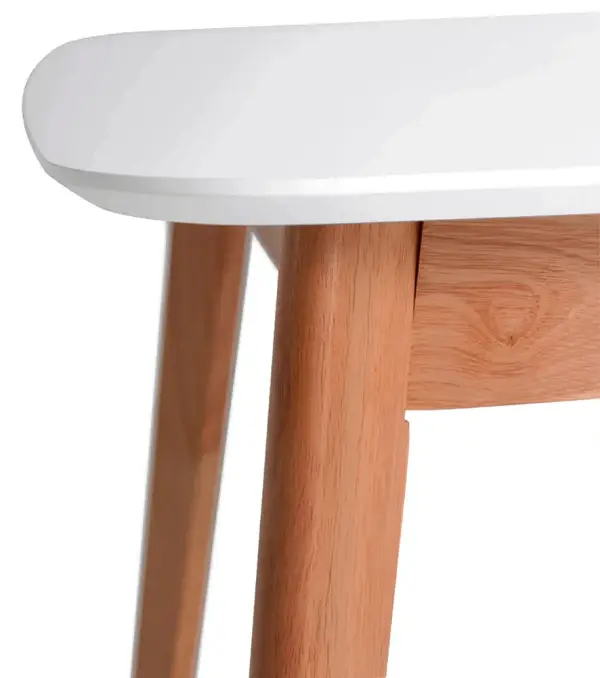 Mesa de comedor extensible roble y lacado blanco Kenna