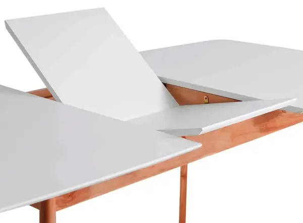 Mesa de comedor extensible roble y lacado blanco Kenna