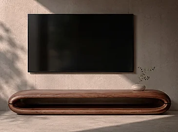 Mesa de televisión curvo nogal Varenna