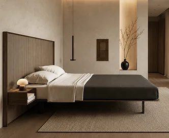 Base de cama JUD en abedul y estructura metálica Base de cama JUD en abedul y estructura metálica