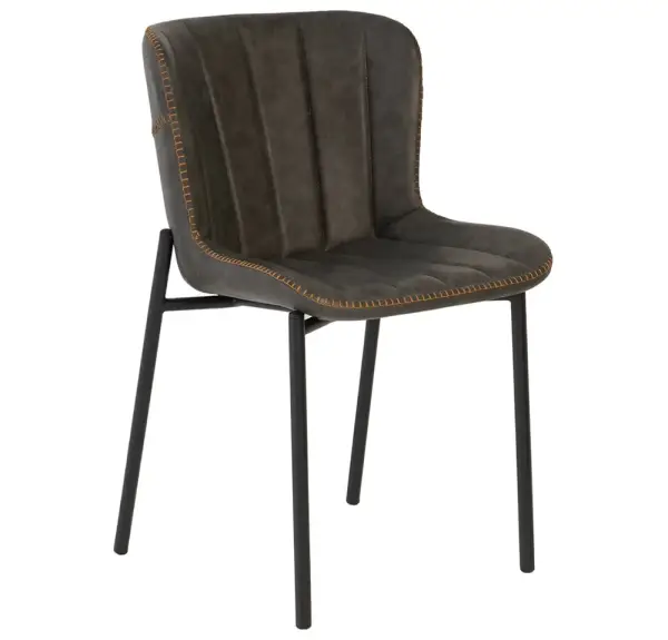 Silla industrial piel gris Mayka