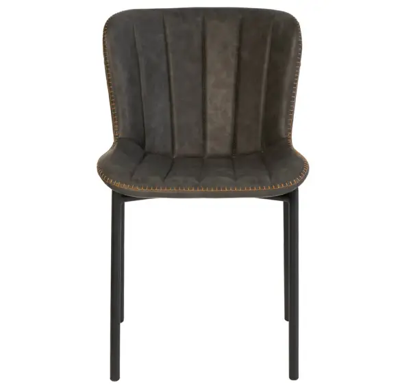 Silla industrial piel gris Mayka