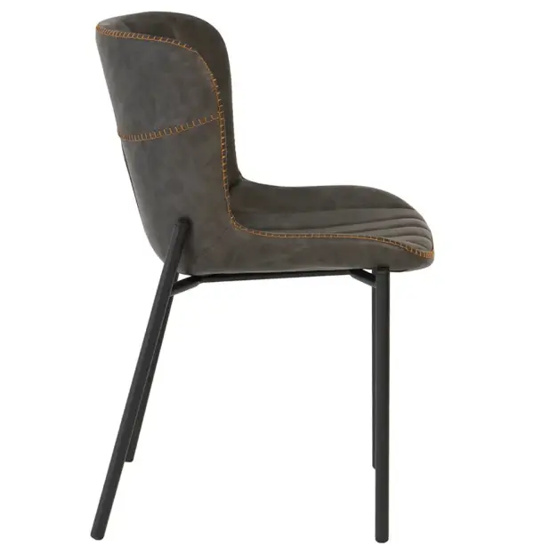 Silla industrial piel gris Mayka