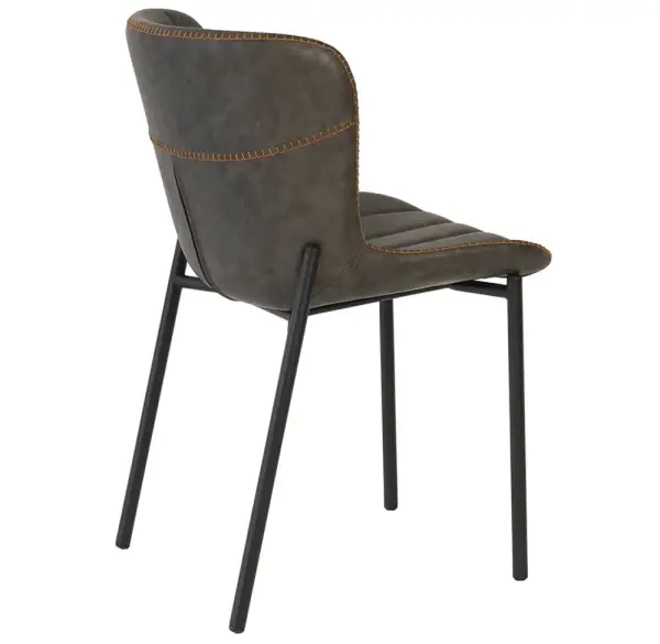 Silla industrial piel gris Mayka