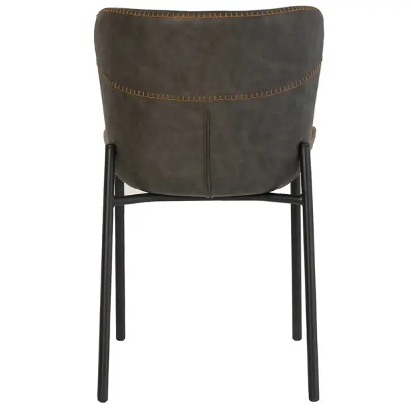 Silla industrial piel gris Mayka