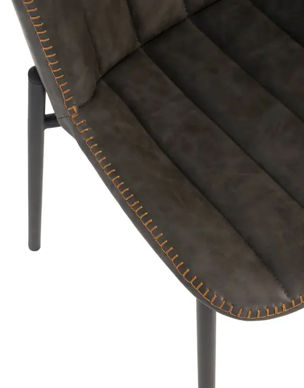 Silla industrial piel gris Mayka