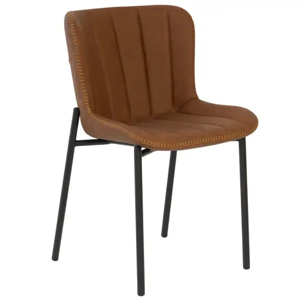 Silla industrial piel marrón Mayka