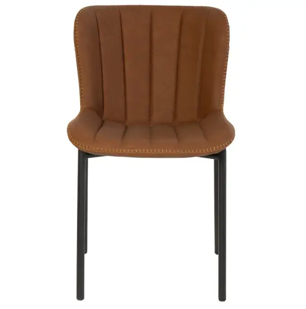 Silla industrial piel marrón Mayka