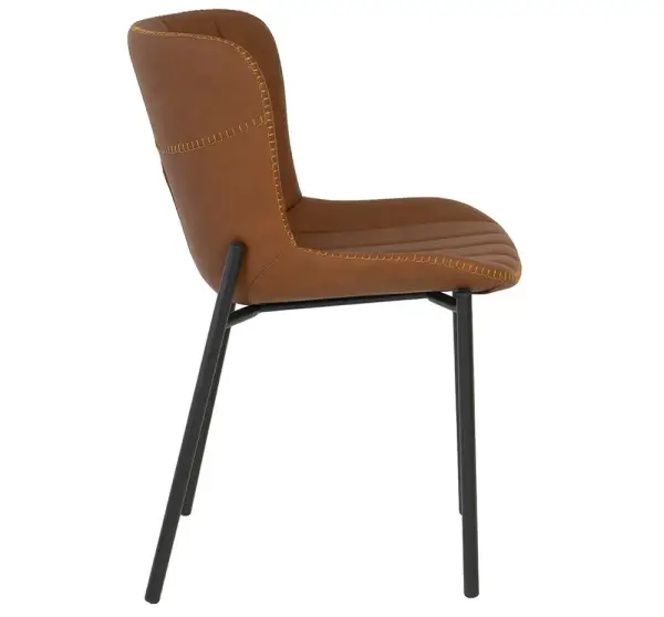 Silla industrial piel marrón Mayka