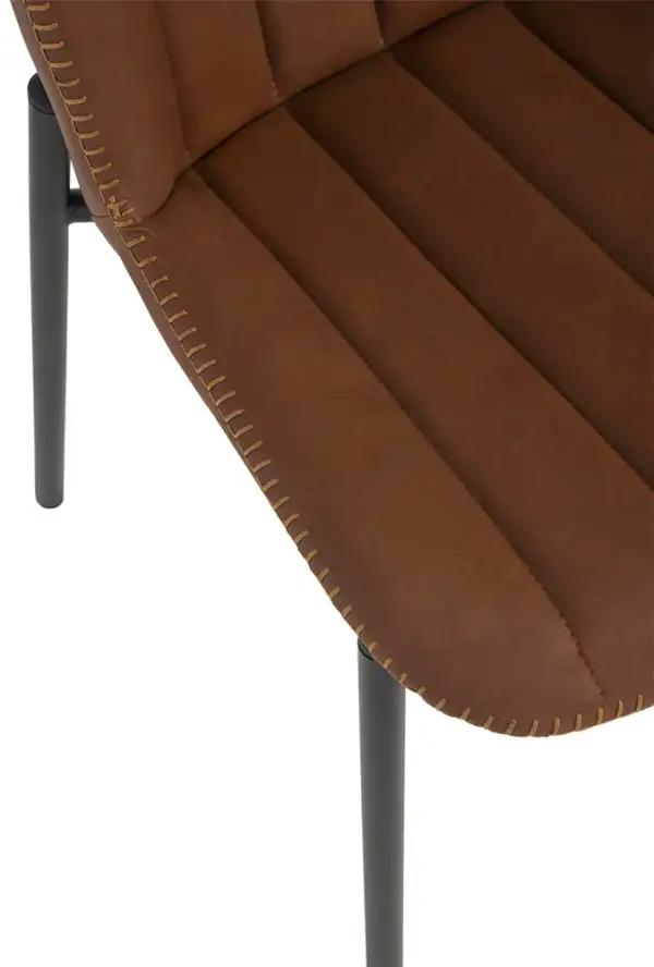 Silla industrial piel marrón Mayka