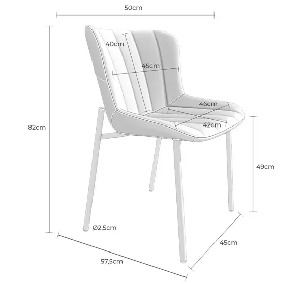 Silla industrial piel marrón Mayka