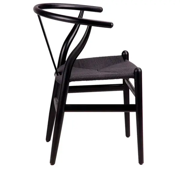 Silla madera y fibra natural negra Ader