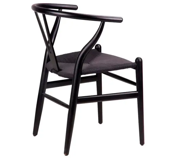 Silla madera y fibra natural negra Ader