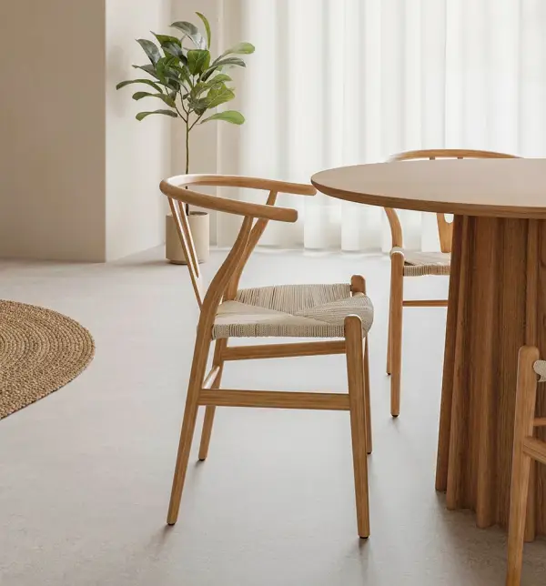 Silla madera y fibra natural Ader