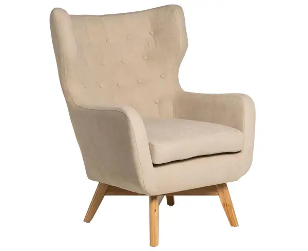 Butaca tapizada beige Lisboa