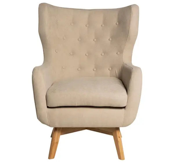 Butaca tapizada beige Lisboa