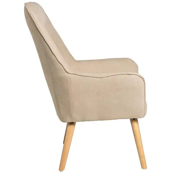 Butaca tapizada beige Bruges