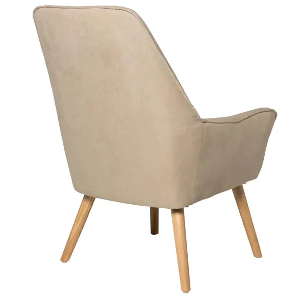 Butaca tapizada beige Bruges