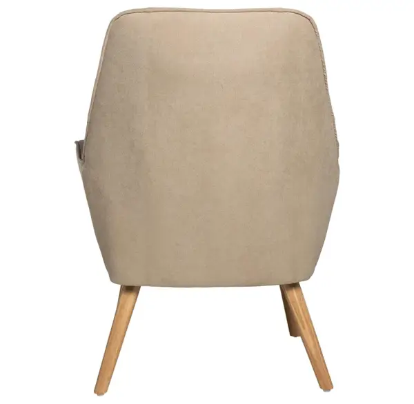 Butaca tapizada beige Bruges