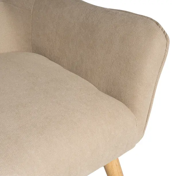Butaca tapizada beige Bruges