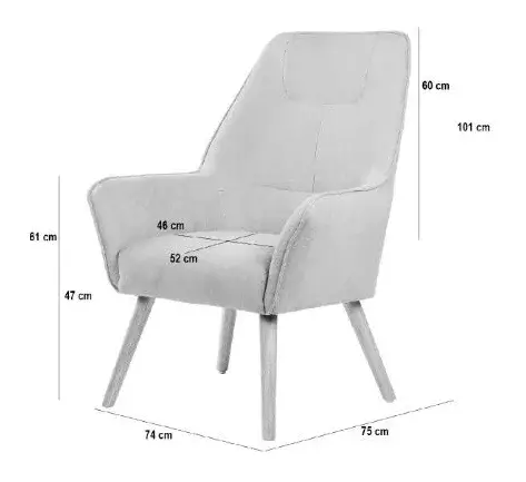 Butaca tapizada beige Bruges