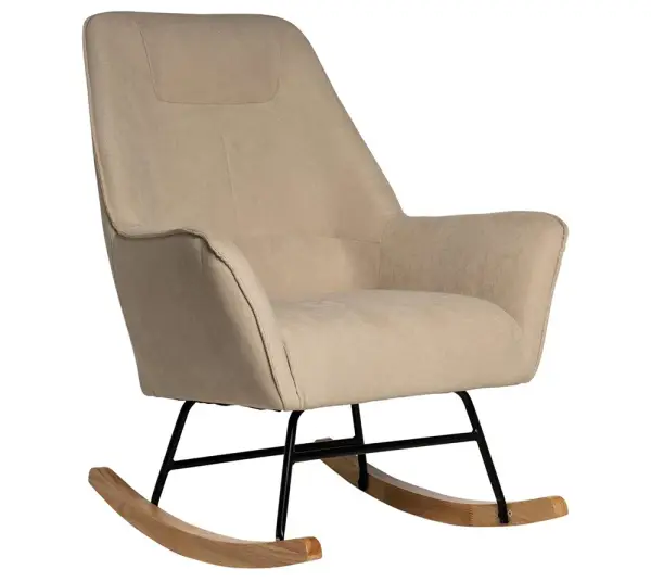Mecedora tapizada beige Copenhagen