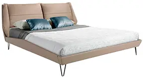 Cama polipiel visón y acero negro Nicola