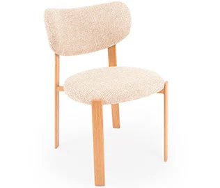 Silla roble tapizada beige Muri Silla roble tapizada beige Muri