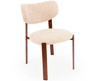 Silla nogal tapizada beige Muri